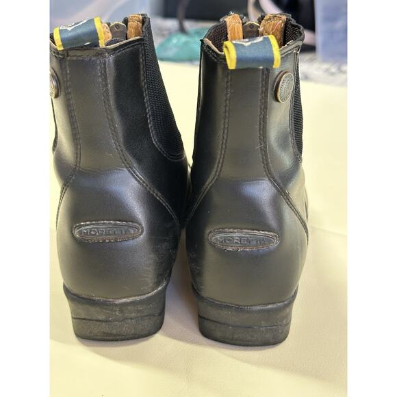 Moretta Clio Paddock Boots Kids Size 2 Leather Equestrian Riding Black Boots